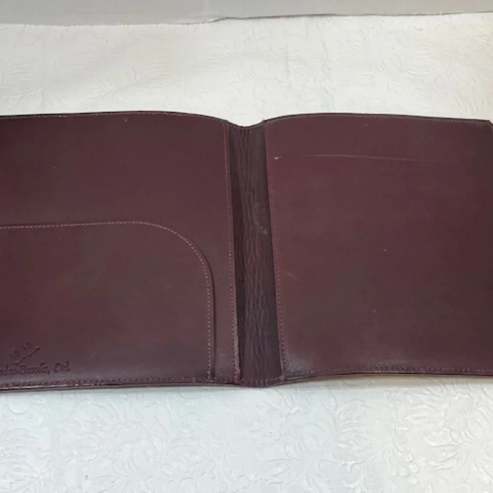 Warden-Brooks, Ltd Leather Burgundy Note Pad Small Book Cover Binder 6.5